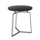 Mesa de centro redonda em aço preto e vidro top 2 tamanhos - Zanzino Viadurini