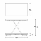 Mesa de centro conversível em mesa de cozinha com design feito na Itália - Genio Viadurini
