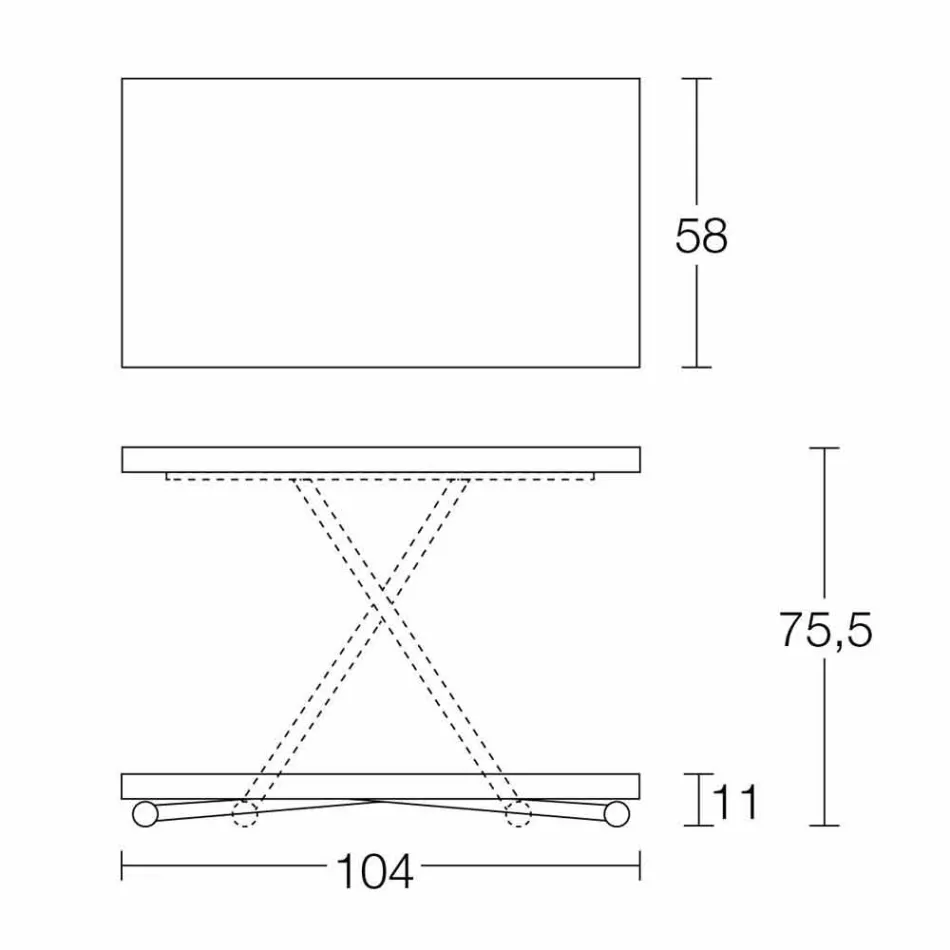 Mesa de centro conversível em mesa de cozinha com design feito na Itália - Genio Viadurini