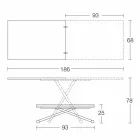 Mesa de centro transformável moderna em madeira e metal made in Italy - Gabri Viadurini