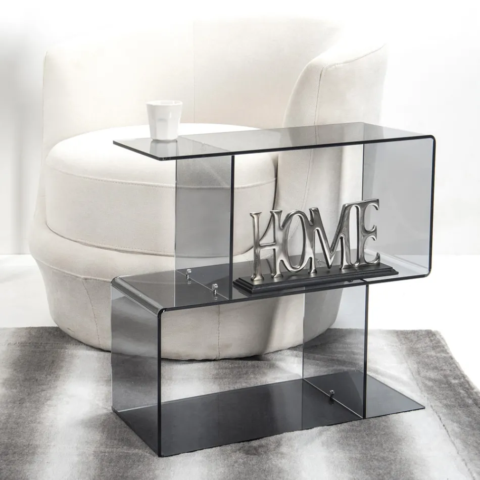 Mesa de Sofá em Plexiglass Transparente ou Fume Fabricado na Itália - Janne Viadurini