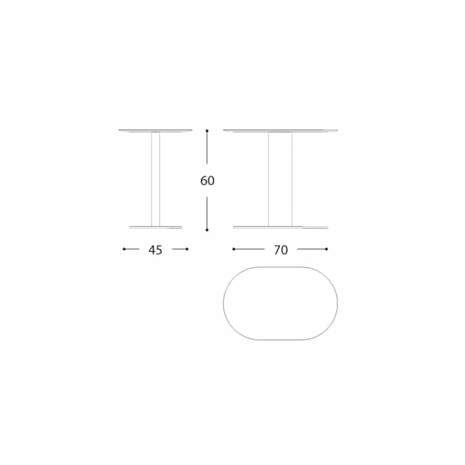 Mesa de centro externa de alumínio e aço fabricada na Itália - Plinto by Varaschin Viadurini