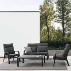 Mesa de centro externa com base de alumínio e tampo de cerâmica - Maino Viadurini