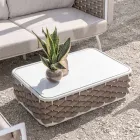 Mesa de Centro Externa em Alumínio e Tecido Feito à Mão - Reda Viadurini