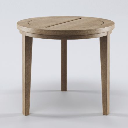 Mesa de centro externa em madeira Iroko fabricada na Itália - Brig Viadurini