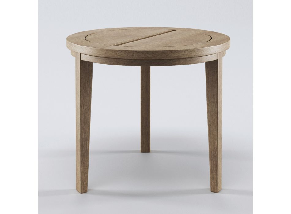 Mesa de centro externa em madeira Iroko fabricada na Itália - Brig Viadurini
