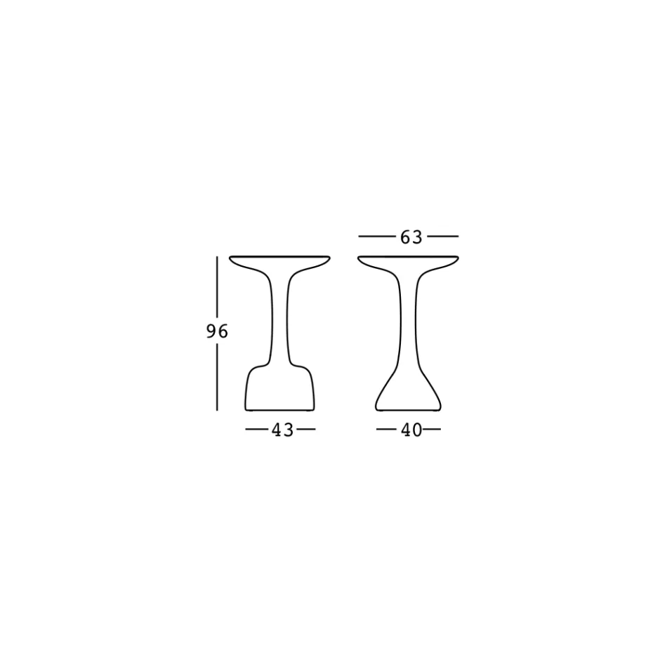 Mesa de centro exterior em polietileno colorido 96 cm Made in Italy - Uliveto Viadurini