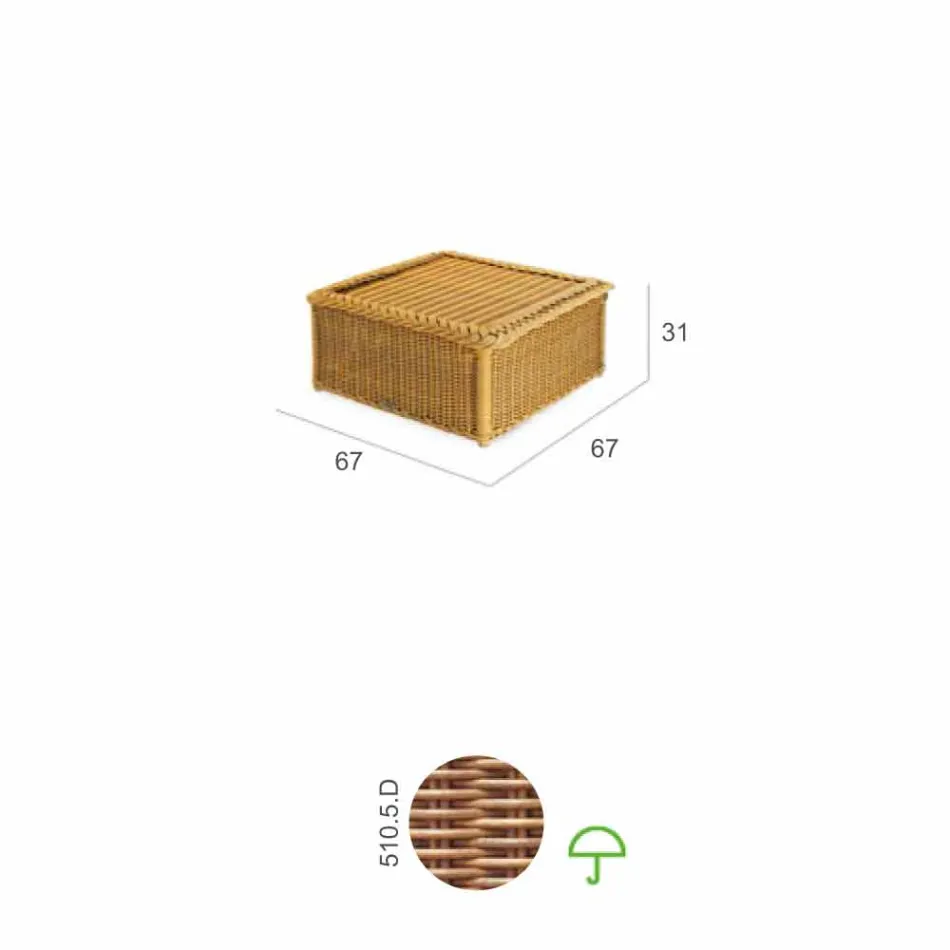 Mesa para exterior feita inteiramente de polietileno trançado mão Matt Viadurini