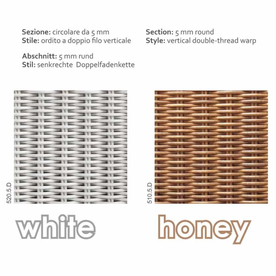 Mesa para exterior feita inteiramente de polietileno trançado mão Matt Viadurini