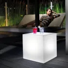 Derti - Mesa de exterior iluminada em polietileno perolado, fabricada na Itália. Viadurini