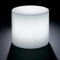 Derti - Mesa de exterior iluminada em polietileno perolado, fabricada na Itália.