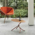 Mesa de centro fina ao ar livre em metal pintado Made in Italy - Lübeck Viadurini