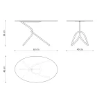 Mesa de centro fina ao ar livre em metal pintado Made in Italy - Lübeck Viadurini