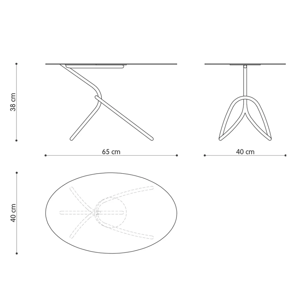 Mesa de centro fina ao ar livre em metal pintado Made in Italy - Lübeck Viadurini