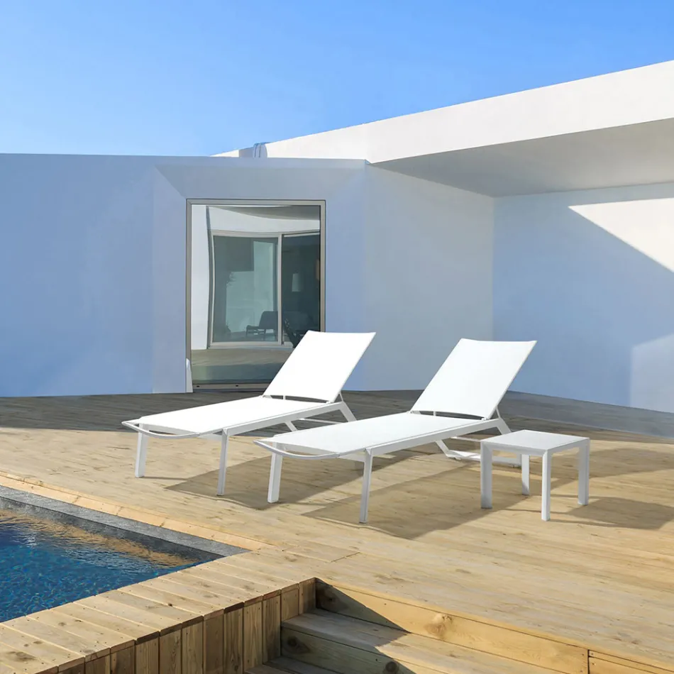 Mesa de centro externa quadrada em alumínio pintado, Homemotion 2 peças - Marius Viadurini