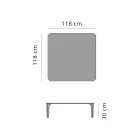 Mesa de centro externa quadrada em alumínio e grés de alta qualidade - Filomena Viadurini