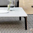 Mesa de centro externa quadrada em alumínio e grés de alta qualidade - Filomena Viadurini