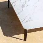 Mesa de centro externa quadrada em alumínio e grés de alta qualidade - Filomena Viadurini