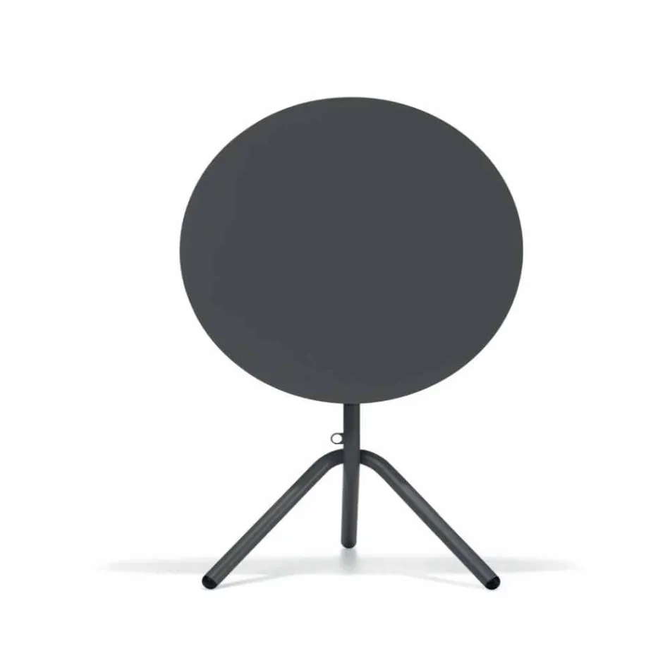 Mesa redonda de metal para exterior e chapa de metal fabricada em Itália - Alberic Viadurini