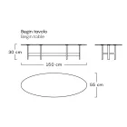 Mesa de centro externa estrutura de aço fabricada na Itália - Begin by Myyour Viadurini