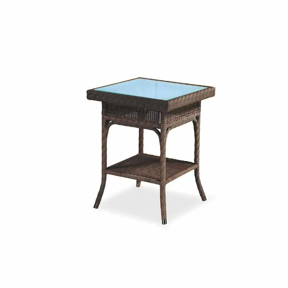 Café Jardim 56x56 cm polietileno tecido à mão Chade Viadurini