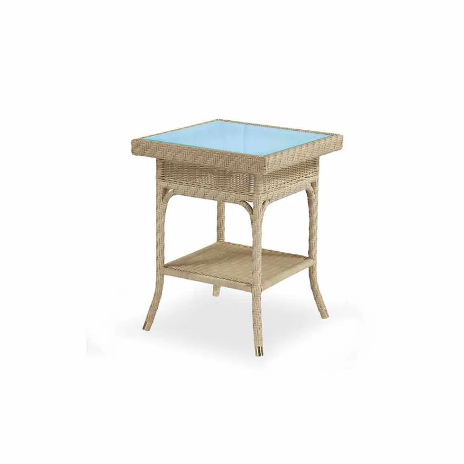 Café Jardim 56x56 cm polietileno tecido à mão Chade Viadurini