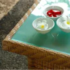 Café Jardim 56x56 cm polietileno tecido à mão Chade Viadurini