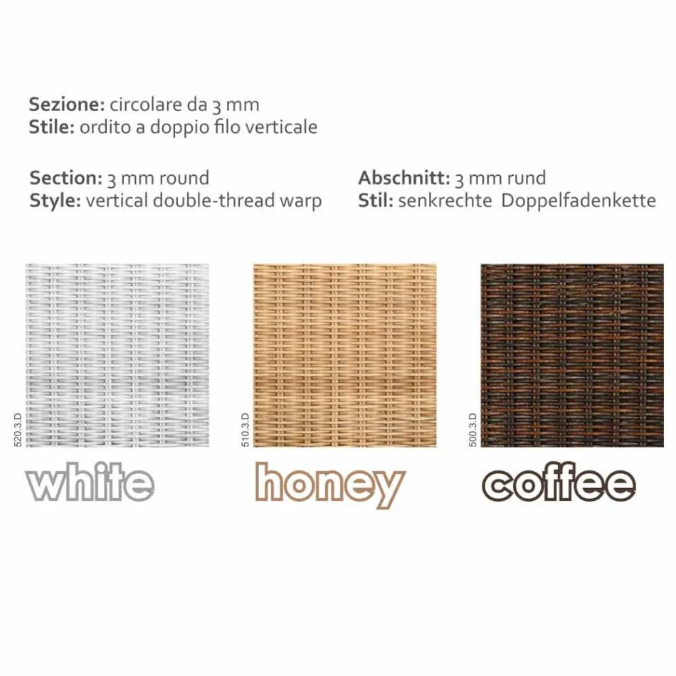 Café Jardim 56x56 cm polietileno tecido à mão Chade Viadurini