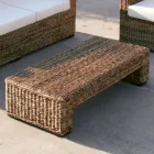 Mesa de centro de jardim com estrutura de tecelagem de banana natural - Prato Viadurini