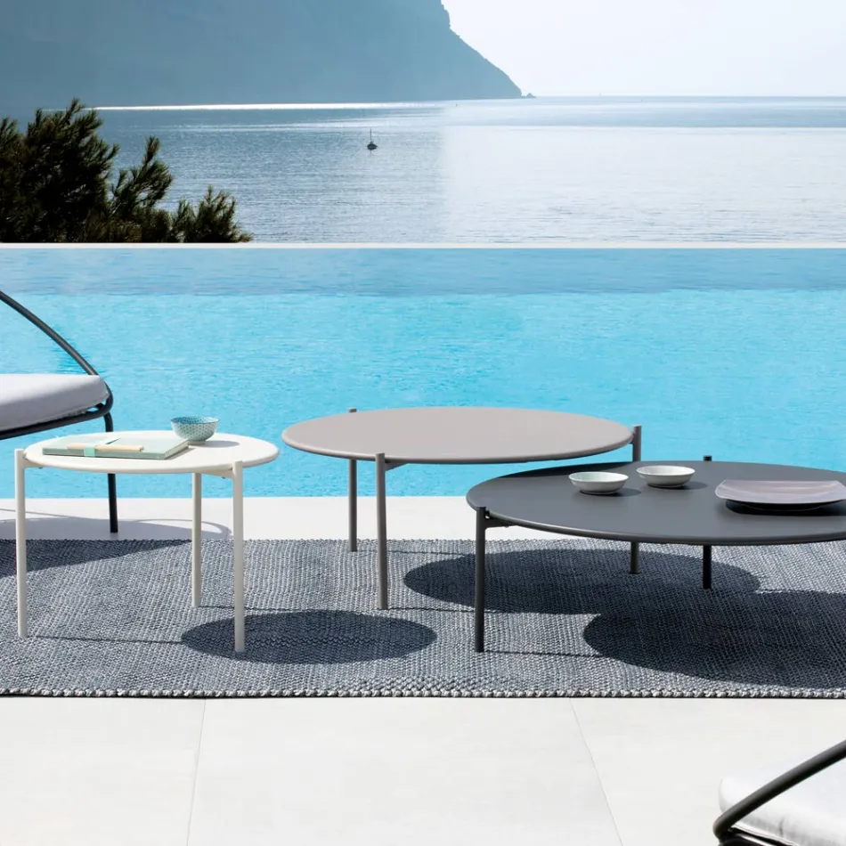 Mesa de centro de jardim em aço de vários tamanhos fabricado na Itália - Sansa Viadurini