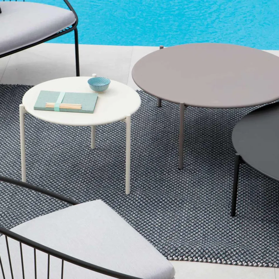 Mesa de centro de jardim em aço de vários tamanhos fabricado na Itália - Sansa Viadurini