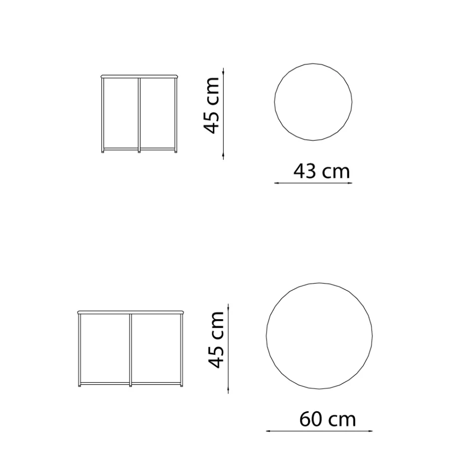 Mesa de centro de jardim em aço galvanizado de vários tamanhos fabricado na Itália - Brienne Viadurini