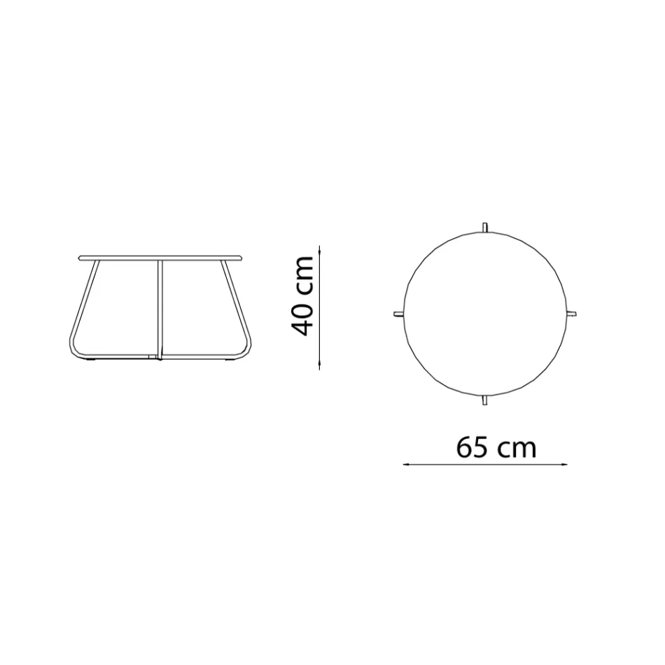 Mesa de centro de jardim em aço galvanizado fabricado na Itália - Brienne Viadurini