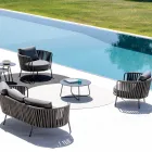 Mesa de centro de jardim em aço galvanizado fabricado na Itália - Brienne Viadurini