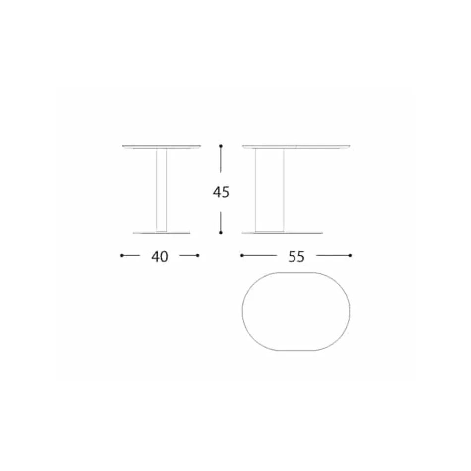 Mesa de centro de jardim de alumínio feita na Itália - Plinto por Varaschin Viadurini