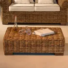 Mesa de Centro de Jardim em Fibra Abaca Natural - Lagertha Viadurini