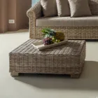 Mesa de centro de jardim em fibra natural da Kubù - Isildur Viadurini