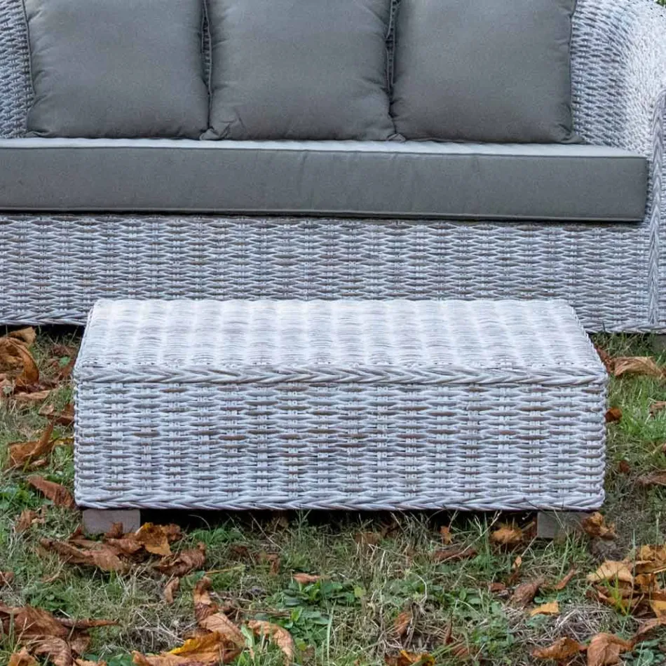 Mesa de centro de jardim em fibra natural da Kubù - Isildur Viadurini