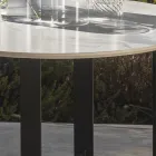 Mesa de centro de jardim em grés e aço fabricado na Itália - Begin by Myyour Viadurini