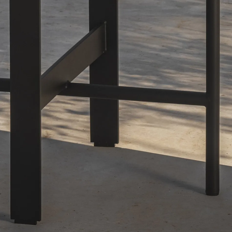 Mesa de centro de jardim em grés e aço fabricado na Itália - Begin by Myyour Viadurini