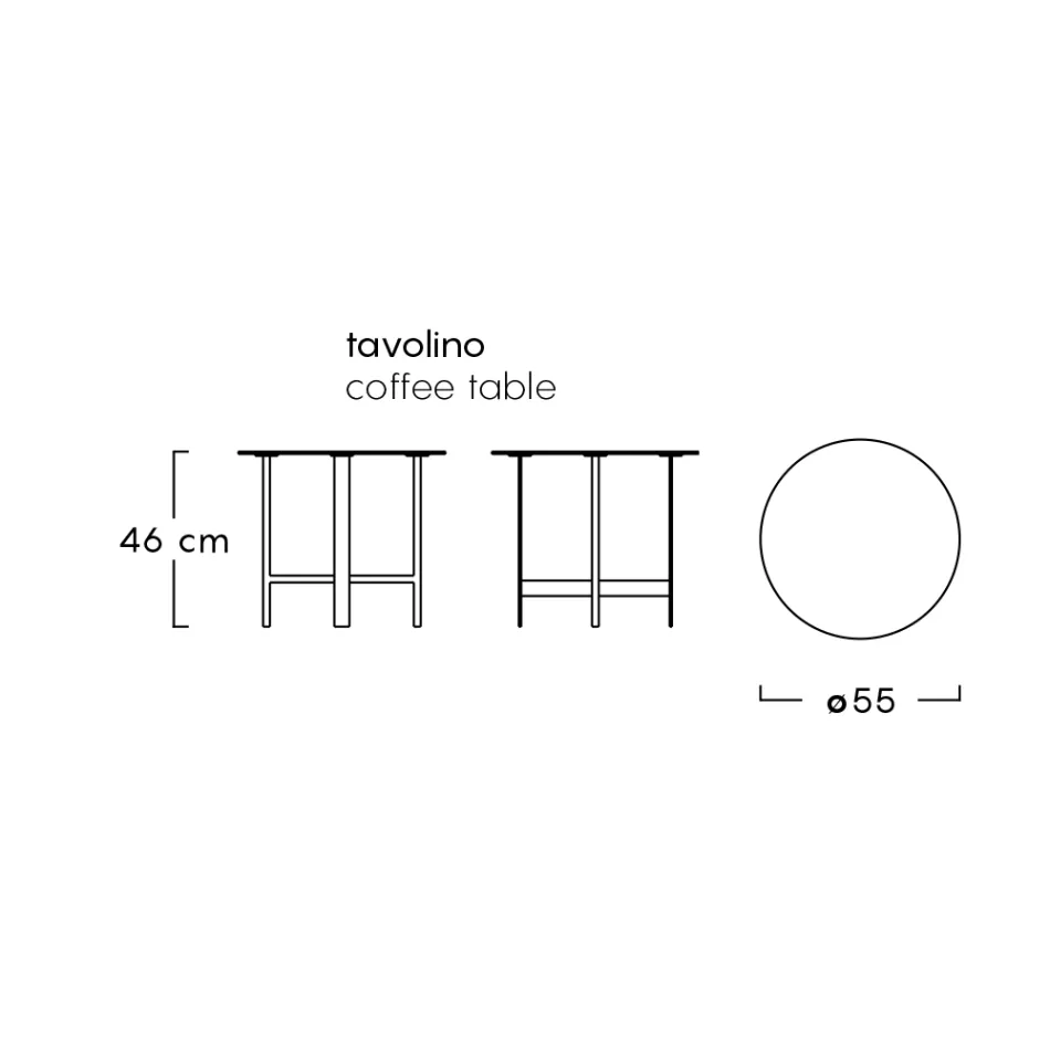 Mesa de centro de jardim em grés e aço fabricado na Itália - Begin by Myyour Viadurini