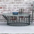 Mesa de centro de jardim em Hpl e metal pintado fabricado na Itália - Guerrino Viadurini
