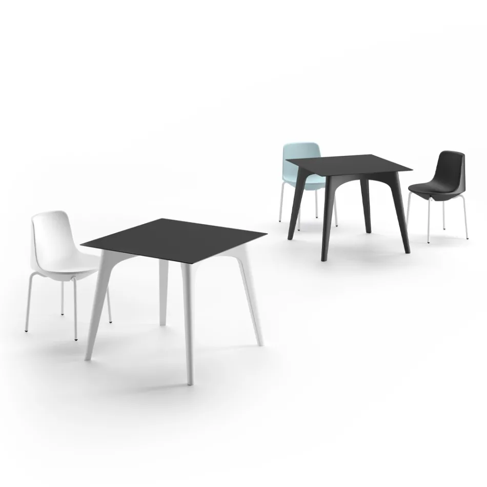 Mesa de centro de jardim em HPL e Polietileno Made in Italy - Rizia Viadurini