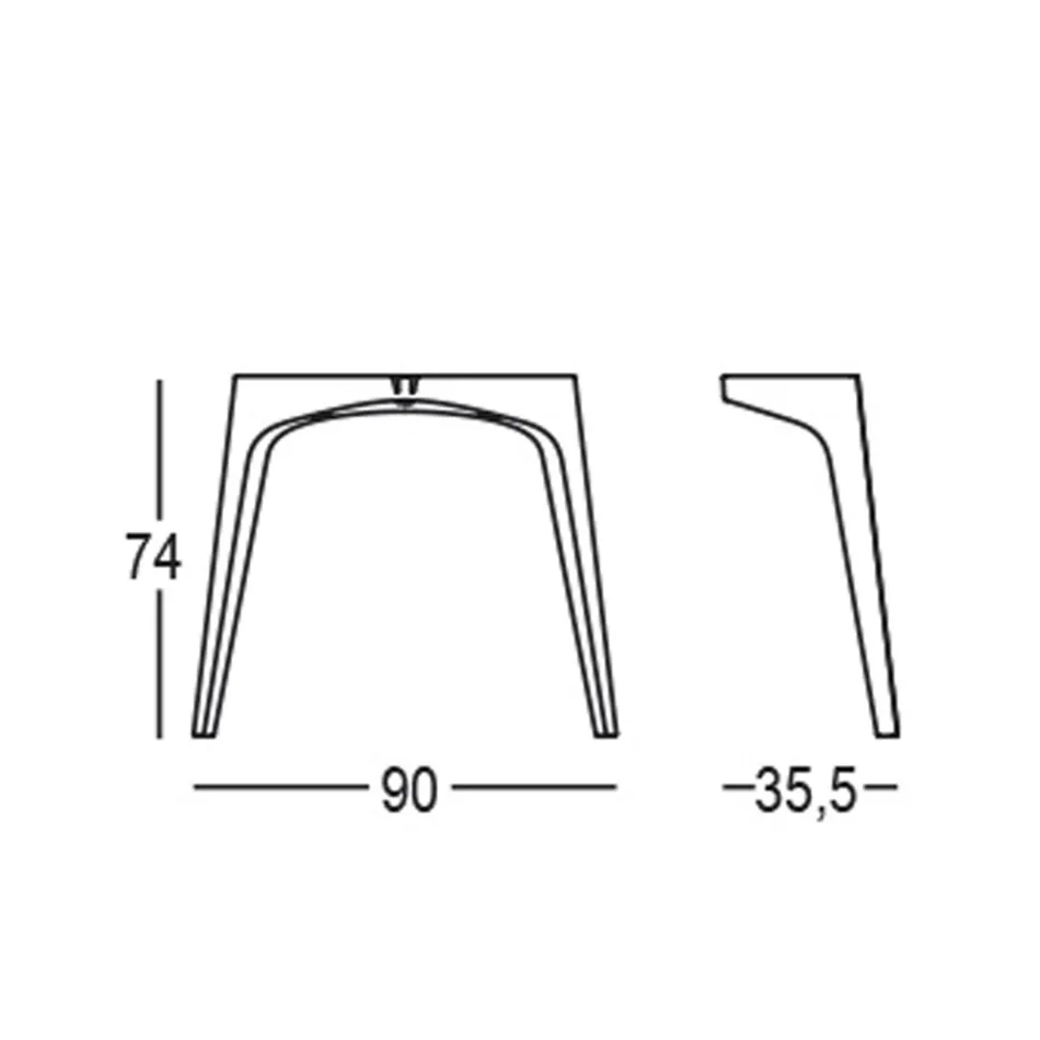 Mesa de centro de jardim em HPL e Polietileno Made in Italy - Rizia Viadurini