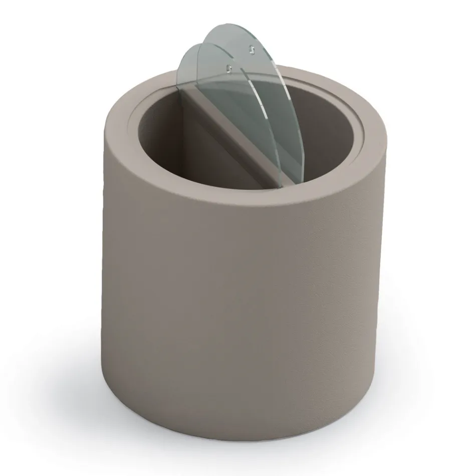 Mesa de centro de jardim em polietileno com recipiente fabricado na Itália - Stracco Viadurini