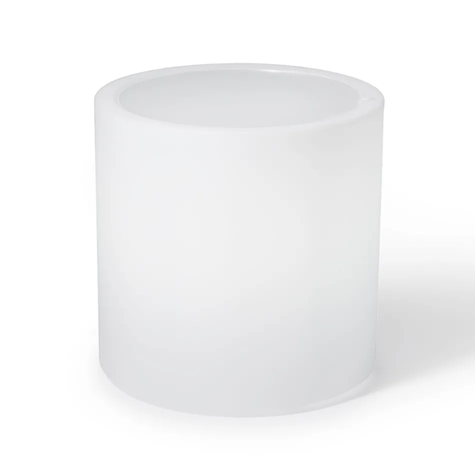 Mesa de centro de jardim brilhante em polietileno branco fabricado na Itália - Derti Viadurini