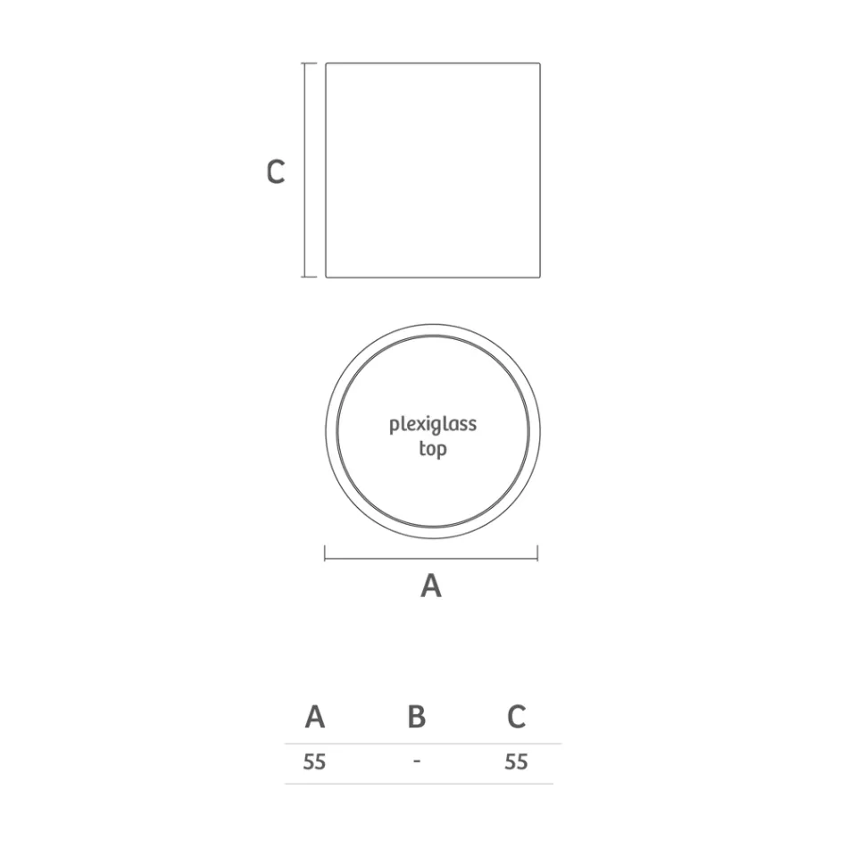 Mesa de centro de jardim brilhante em polietileno branco fabricado na Itália - Derti Viadurini