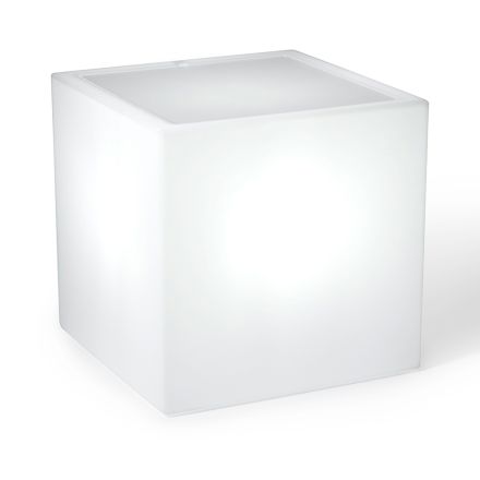 Derti - Mesa de jardim iluminada em polietileno perolado, fabricada na Itália. Viadurini