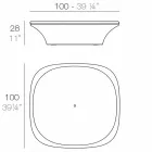 Moderna mesa de jardim UFO 100x100 cm por Vondom, em polietileno Viadurini