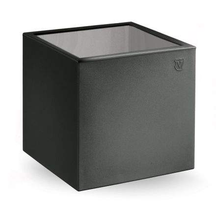 Mesa de centro quadrada de jardim em polietileno colorido fabricado na Itália - Noemi Viadurini